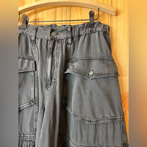 Free People Last Word Parachute Pants NWOT Washed Black Size Large - Picture 6 of 13